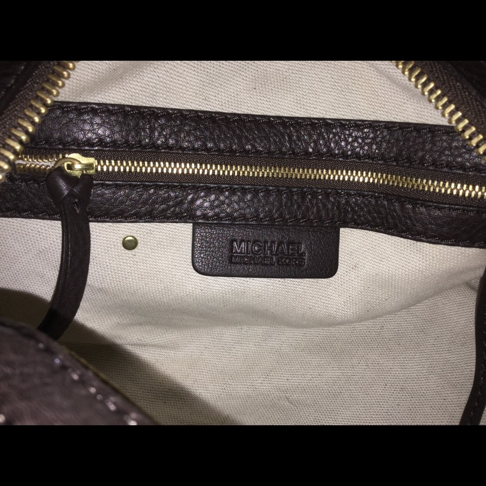 Michael Kors gold studded satchel purse - Picture 9 of 10